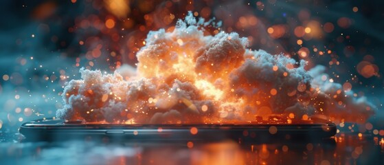 A close-up of a digital cloud on a mobile screen