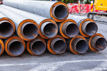 Repair of the city heating system. Replacement of steel pipes with new ones with insulation.