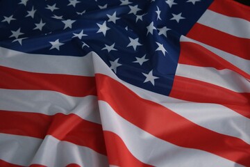 Obraz premium Flag of USA as background, closeup view
