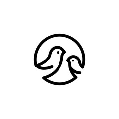 Two bird simple logo Design Vector 