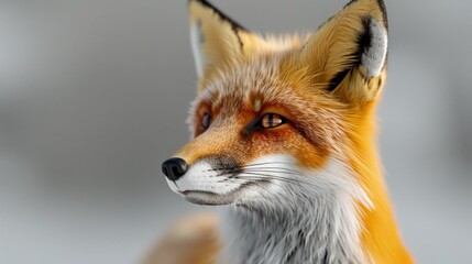 Obraz premium A close-up portrait of a foxs face, captured in a moment of quiet contemplation