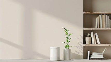 "Light Colored Website Hero Background with Books to the Right"