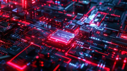 Obraz premium Digital technology and science background.