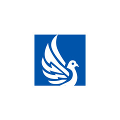 Bird Media in Blue logo Design Vector 