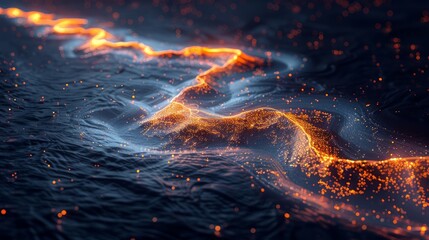 A map showcasing illuminated waterways and ferry routes for maritime travelers. 