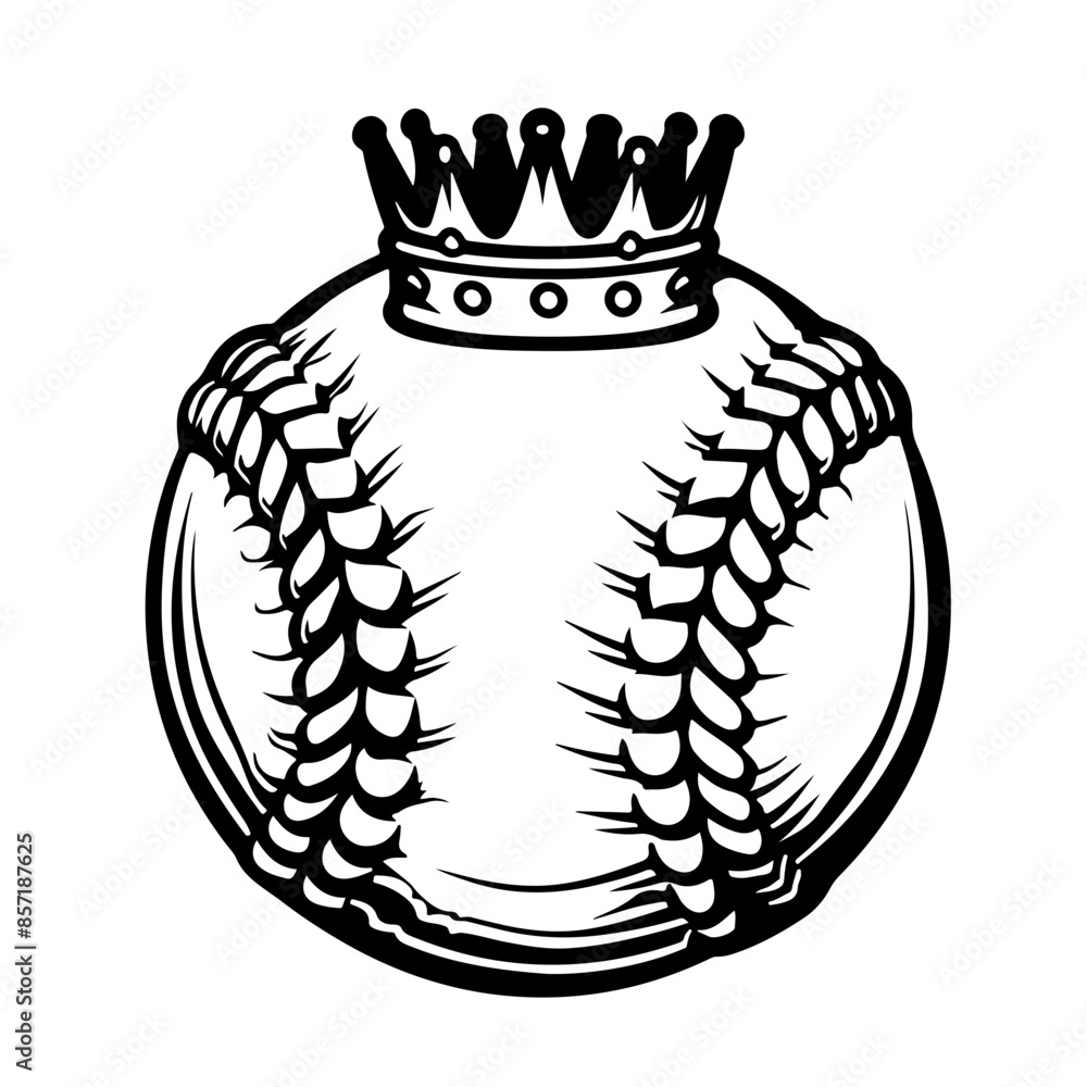 Poster baseball with crown