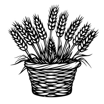 recommend clip art: Basket Of Wheat