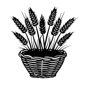 recommend clip art: Basket Of Wheat