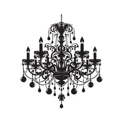 chandelier vector illustration icon silhouette style