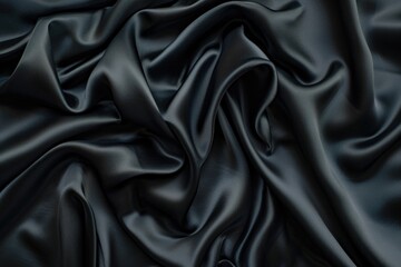 Fototapeta premium High-quality image of black satin material with fine details, suitable for use in product photography or as a design element