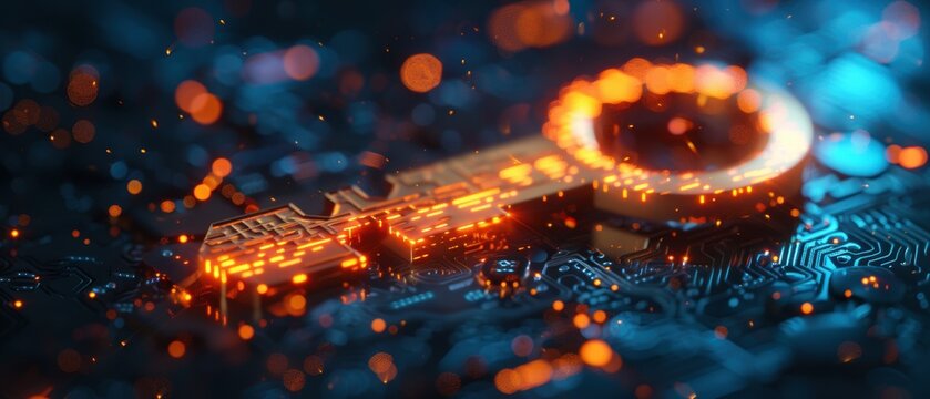 A digital key symbolizing secure access to data
