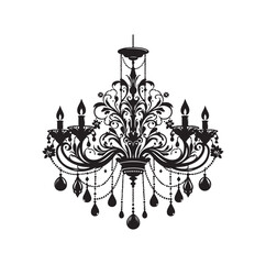 chandelier vector illustration icon silhouette style