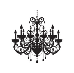 chandelier vector illustration icon silhouette style