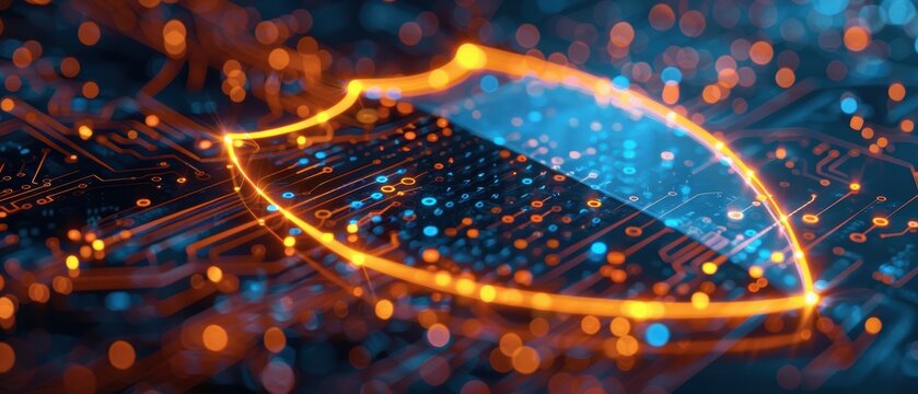 A digital shield representing data protection