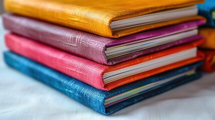 A stack of colorful books ready to be opened and read
