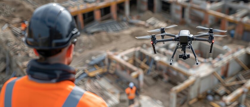 A drone survey of a construction site using advanced mapping technology
