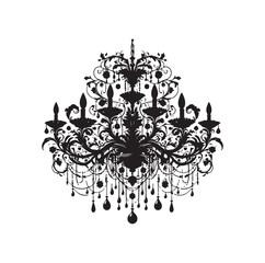chandelier vector illustration icon silhouette style