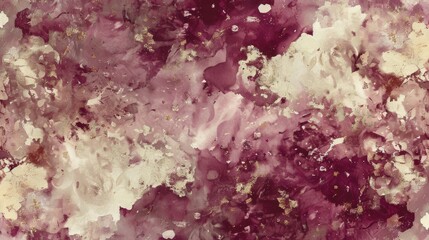 Naklejka premium Opulent abstract wallpaper with burgundy rose gold cream hues flowing textures and soft-focus floral patterns