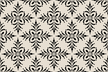 Ikat abstract background art. Ethnic tribal, boho seamless wallpaper. Motif ethnic handmade beautiful Ikat art. Ethnic abstract floral background art.