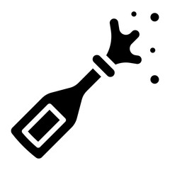 champagne bottle splash celebration glyph icon