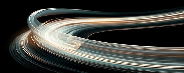 A black background with abstract blue glowing light speed lines creates a futuristic motion dark blur effect, ideal for enhancing technology and digital design banner templates.