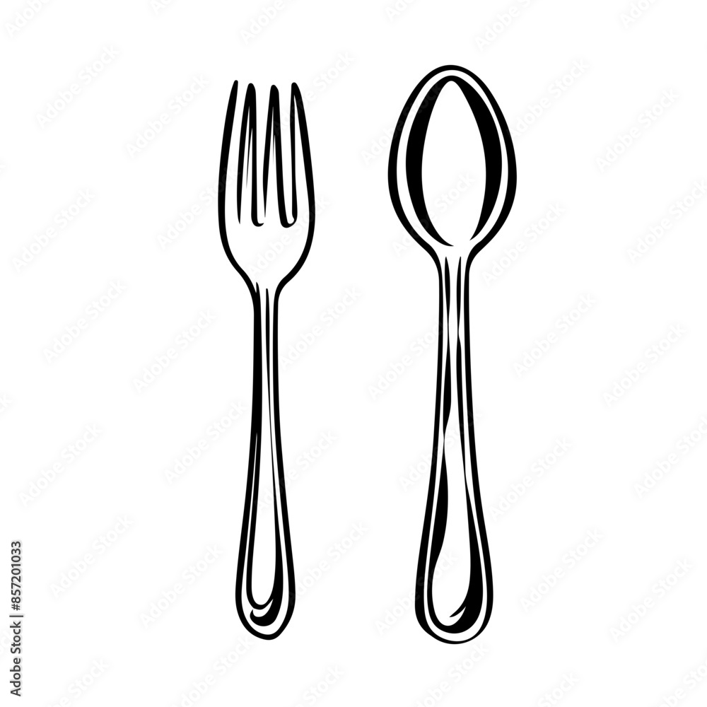 Wall mural baby fork and spoon