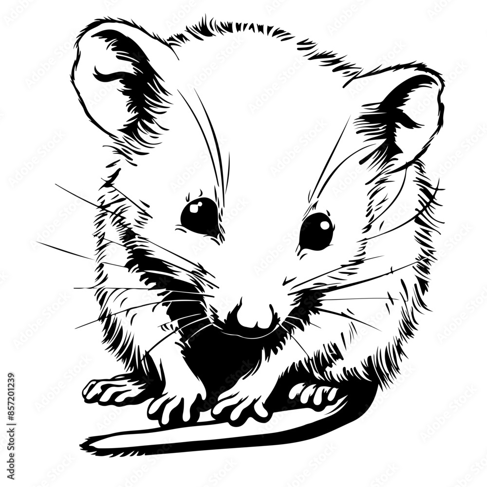 Sticker baby opossum