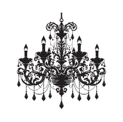 chandelier vector illustration icon silhouette style