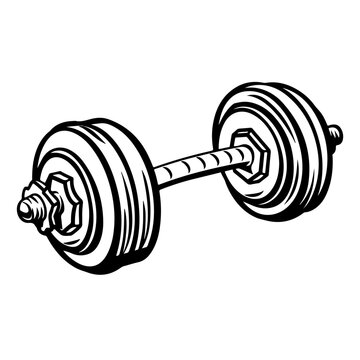 black and white barbell weightlifting equipment clip art preview