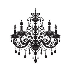 chandelier vector illustration icon silhouette style