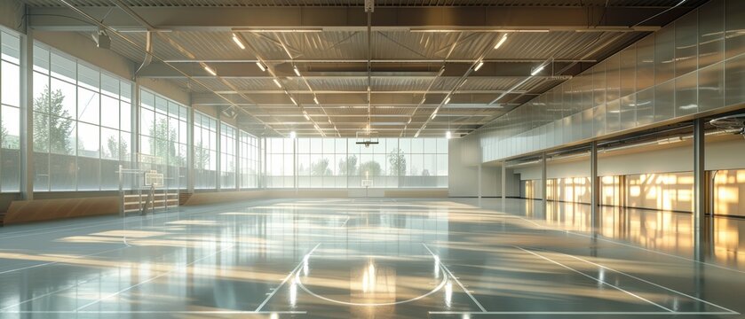 A high-tech sports facility with biometric performance tracking