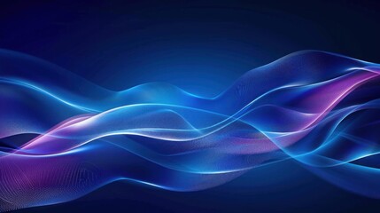 Fototapeta premium Abstract Blue and Purple Waves on a Dark Background