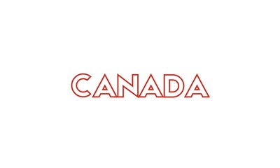 Digital calligraphy of the word 'Canada' in English.Ideal for patriotic projects, cultural themes, and educational purposes.