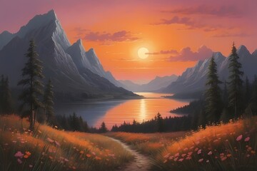 sunrise in the mountains