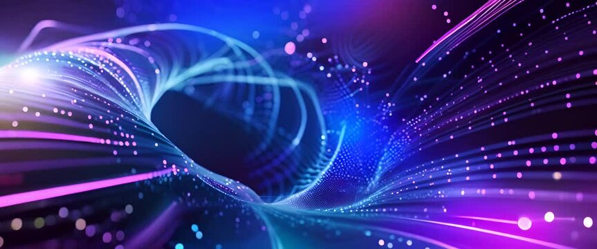 Futuristic wave, Futuristic data stream vector background. Data vortex stream technology. Cyberpunk funnel