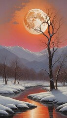 winter landscape with trees and snow