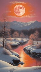 sunset in the mountains