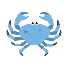 Blue Cartoon Crab Icon