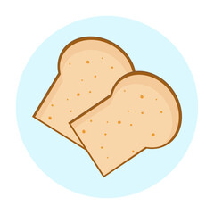 Two Slices Of Cartoon Bread Icon