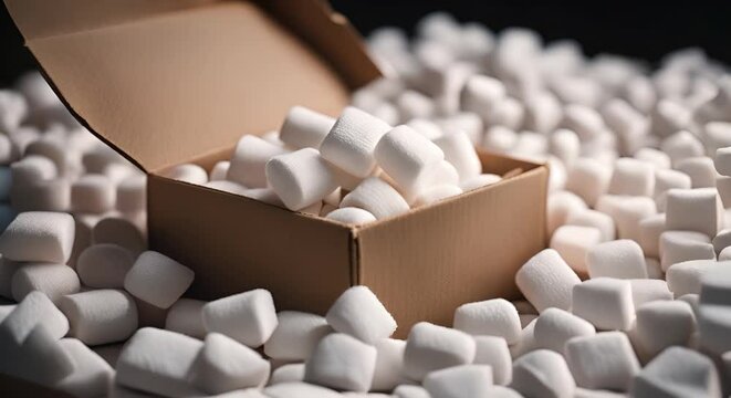 Vegetable starch filling chips in a package.