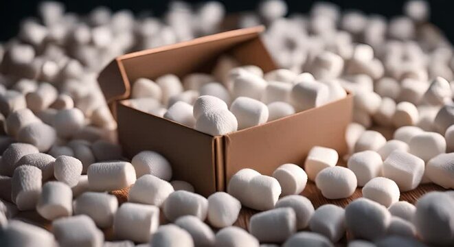 Vegetable starch filling chips in a package.