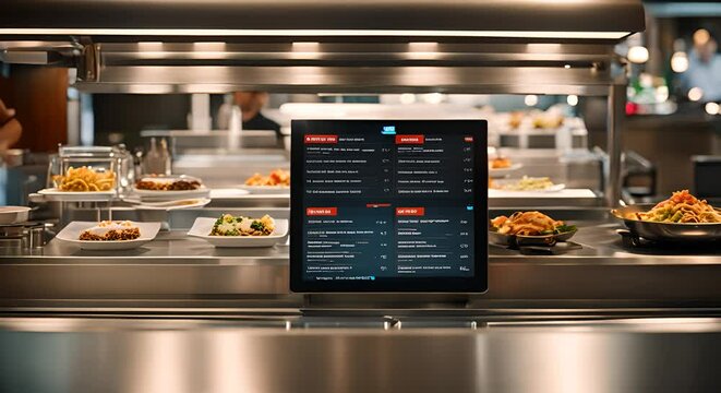 Digital menu in a restaurant.