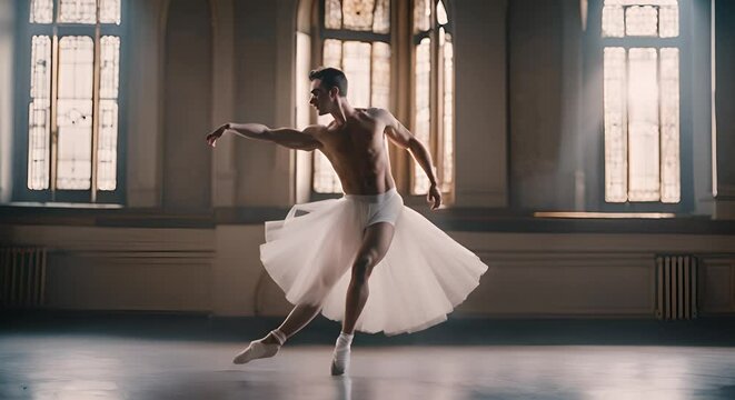 Dancer man with ballet dance costume.