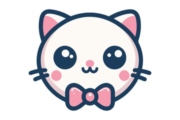 a cute cat logo vector art illustration