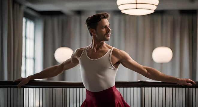 Dancer man with ballet dance costume.