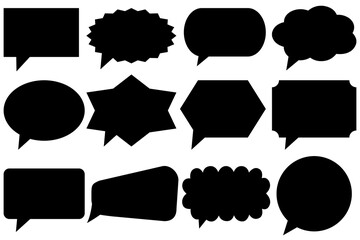 Speech bubble, speech balloon, chat bubble line art
icon for apps. Set of Speech bubbles on a white
background.