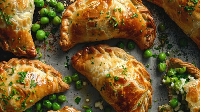 Maltese pastizzi filled with ricotta and peas