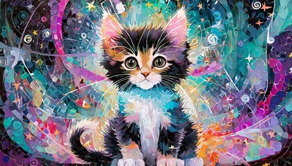 美しくデザインした猫のイラスト