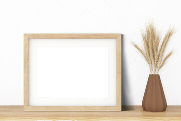 horizontal frame mockup, interior mockup, 3d render