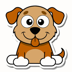 sticker--um-cachorro-segurando-um-osso---fundo-bra
